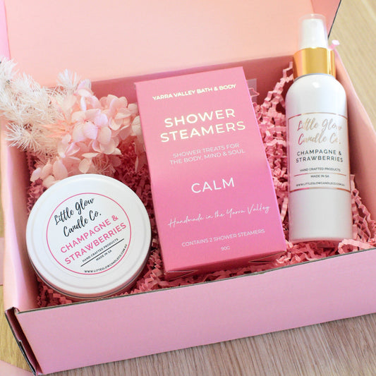 Gift Pack Small: Tin Candle, room spray, florals + shower steamers
